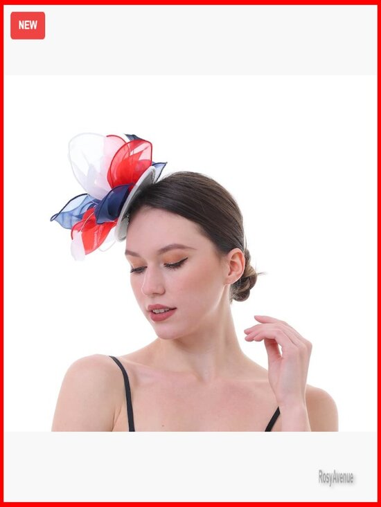 Fascinator Hat with Mesh and Feathers, Floral Headpiece for Weddings and Tea